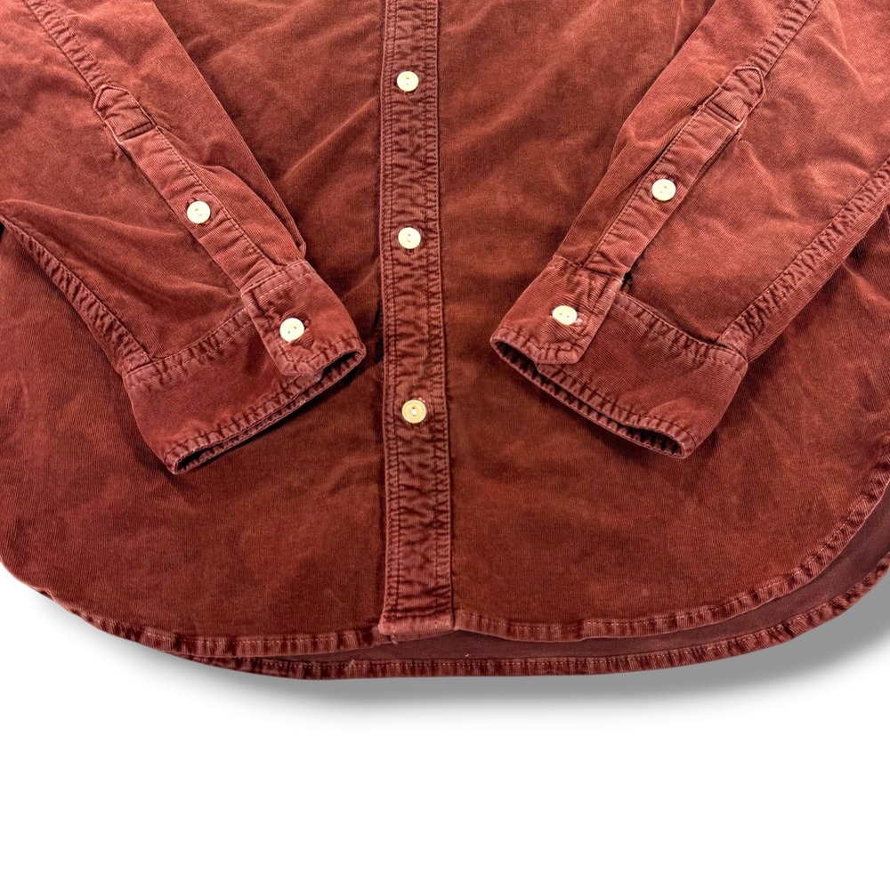 AG Adriano Goldschmied Mens Corduroy Button Down Shirt Rust Orange Size M - Picture 5 of 10